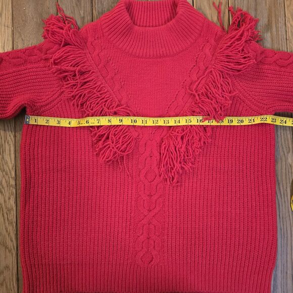Tuckernuck Red Fringe Caswell Sweater Size XL Wool Blend Knit - Picture 9 of 11